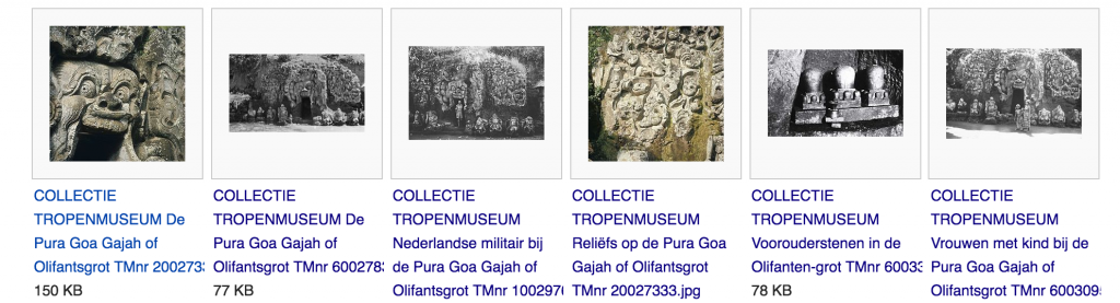 Ausschnitt der Wikimedia Commons Seite der Goa Gajah Höhle