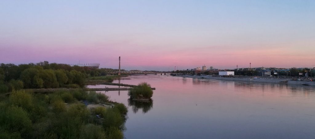 Blick auf Warschaus Altstadt über die Weichsel