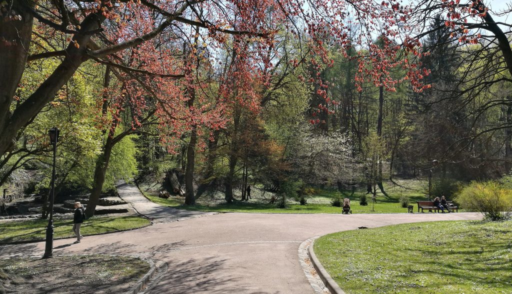 Der Stryisky Park in Lemberg im April